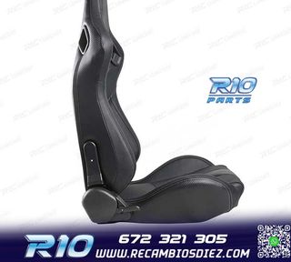 ASIENTO DEPORTIVO SEMI BAQUET ESTILO RS CUERO NEGRO