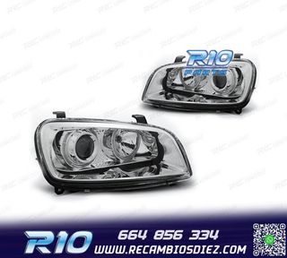 FAROS TOYOTA RAV-4 94-00 OJOS ANGEL FONDO CROMO
