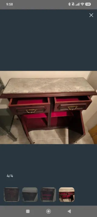 Recibidor vintage madera y marmol