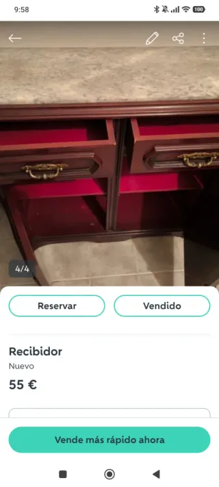 Recibidor vintage madera y marmol