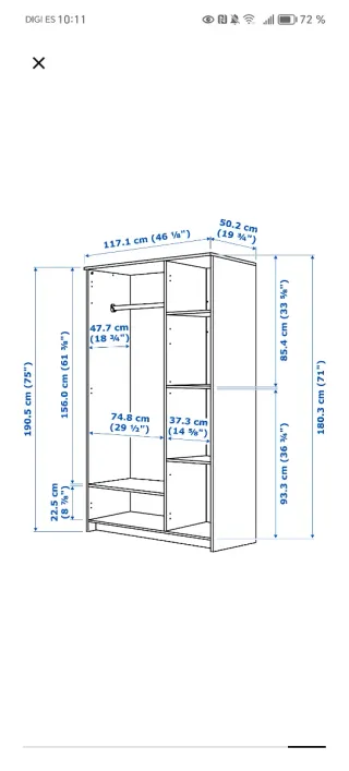 Armario Ikea Brimnes 3 puertas