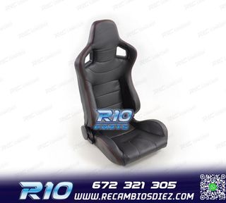 ASIENTO DEPORTIVO CARBONO SEMI BAQUET LOOK RS NEGRO