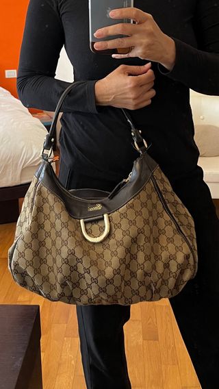 Borsa Gucci Tela Beige/Marrone