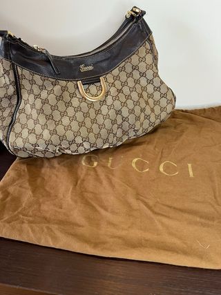 Borsa Gucci Tela Beige/Marrone