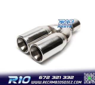 COLA ESCAPE DOBLE REDONDA GRANDE ACERO INOX