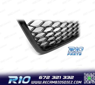 PARRILLA AUDI A4 B7 04-09 LOOK RS NEGRO BRILLO