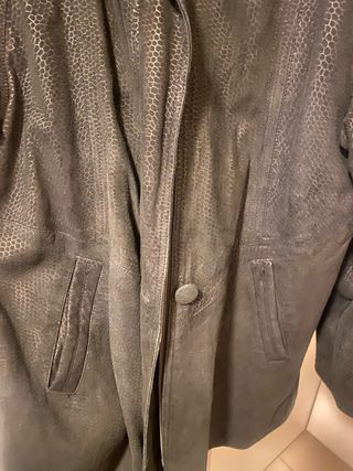 Elegante cappotto foderato in pelle