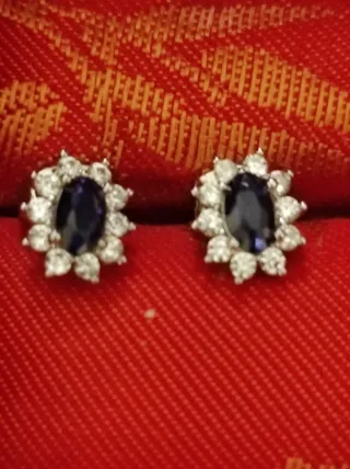 Orecchini fiore zaffiro blu