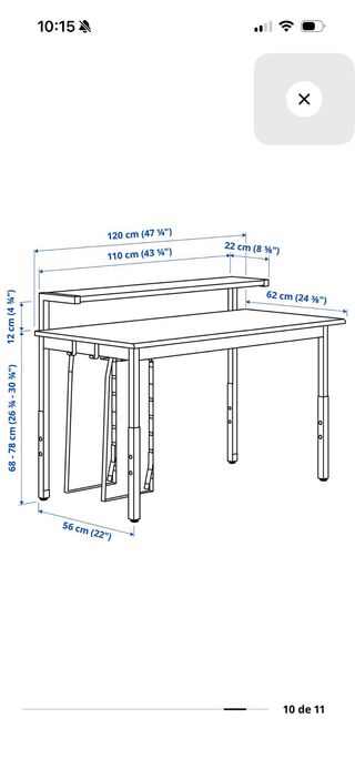 2 Escritorios con Estante 120x60
