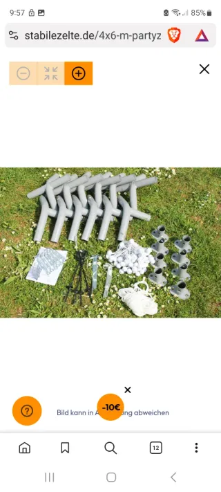 Carpa 4x6  fiestas y eventos. Marca Alemana. 1 uso