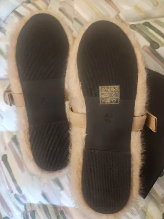 Ballerine pelliccia beige