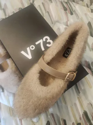 Ballerine pelliccia beige