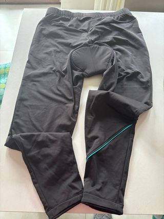 Pantalone da spinning nero con banda turchese