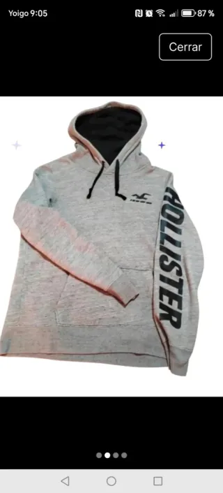Sudadera Hollister Gris Logo