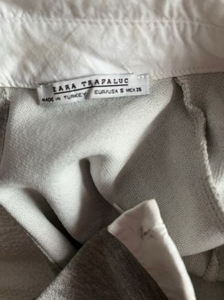 Vestido Zara gris cuello camisero