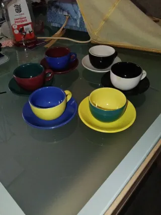 Juego 6 Tazas Café Porcelana