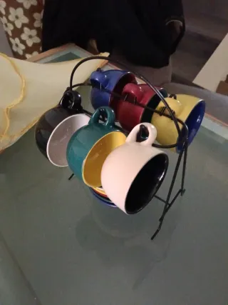 Juego 6 Tazas Café Porcelana