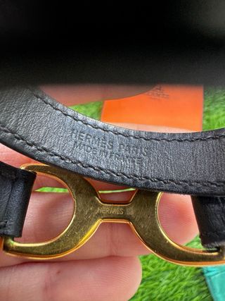 Pulsera Hermes Negra y Dorada