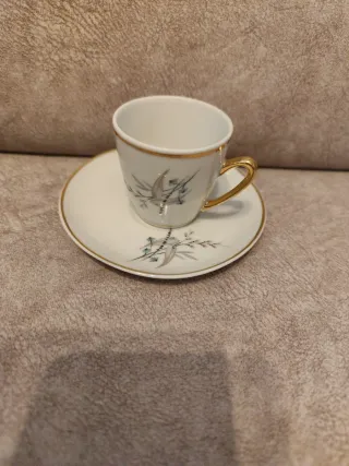 Juego Café Vintage Porcelana Dorado