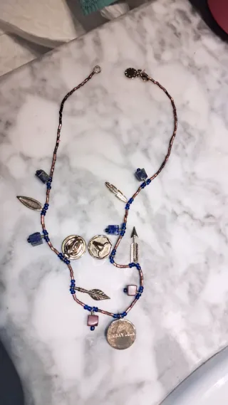 Collar Bimba y Lola azul y dorado