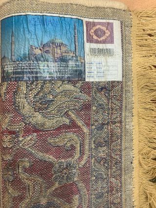 Alfombra Lana Turca Beige y Roja