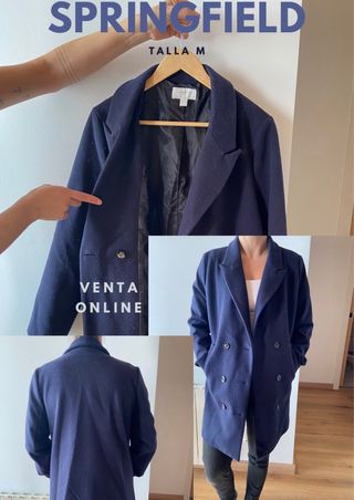 Abrigo Springfield Talla M Azul Marino
