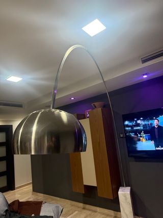 Lámpara de pie arco mármol y metal