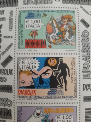 Francobolli Diabolik Lupo Alberto Coccobill