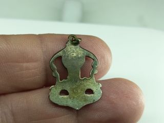 Antigua medalla Virgen del Pilar de metal ancien