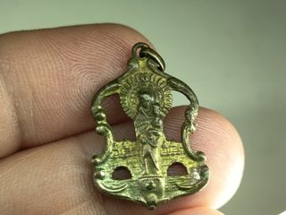Antigua medalla Virgen del Pilar de metal ancien