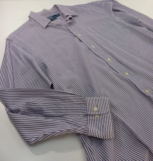 Camisa Polo Ralph Lauren Rayas Morado Blanco