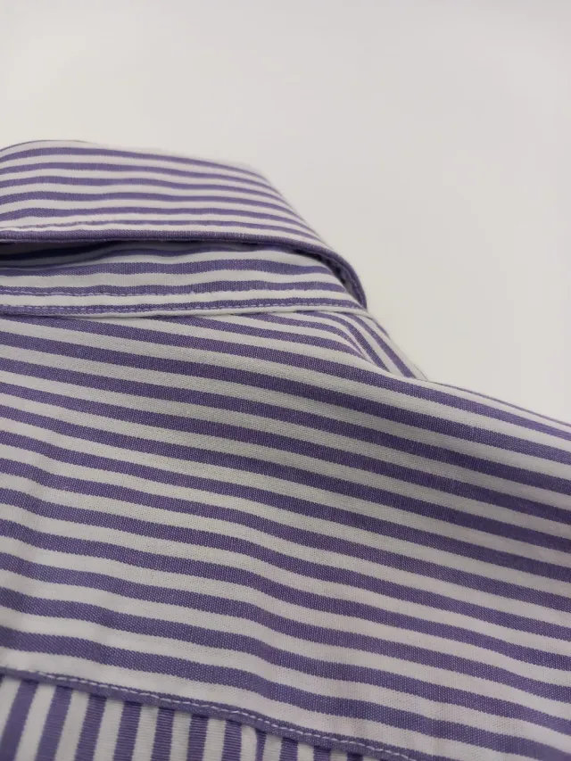 Camisa Polo Ralph Lauren Rayas Morado Blanco