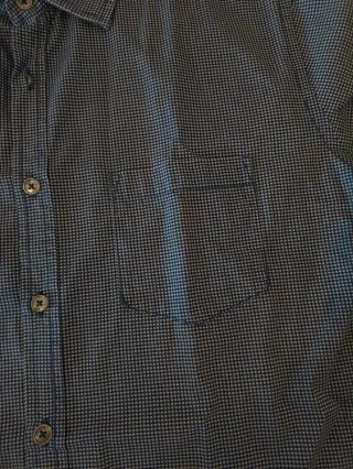 Camicia COTTON & SILK celeste pois bianchi L