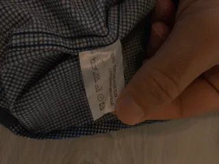 Camicia COTTON & SILK celeste pois bianchi L