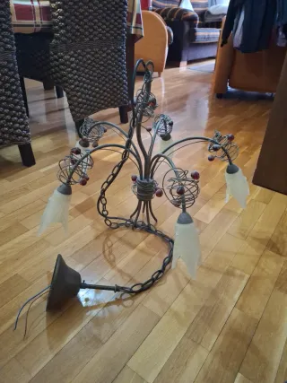 Lámpara de pie y 2 lámparas de techo en forja FARO