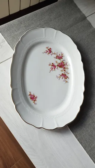 Vajilla de porcelana 18 piezas flores rosas