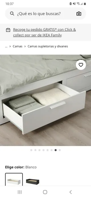 Cama diván Brimnes 80x200 con 2 cajones