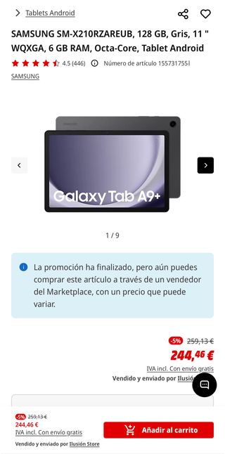 Samsung Galaxy Tab A9+ Tablet Nueva