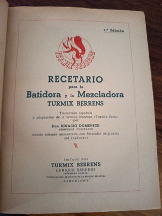 Recetario Turmix Berrens Antiguo