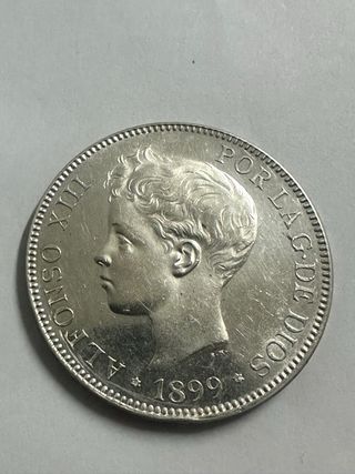 5 Pesetas Plata 1899 Alfonso XIII.