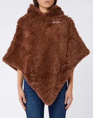 Poncho Liu Jo donna marrone taglia unica