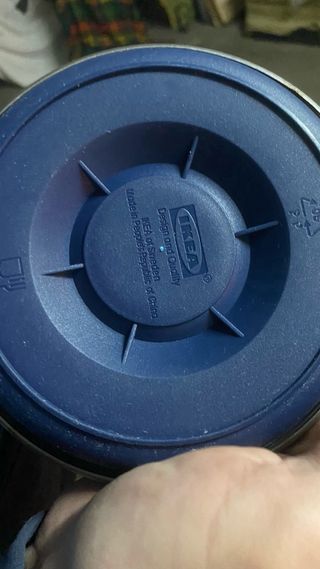 Termo de café/té azul y plateado