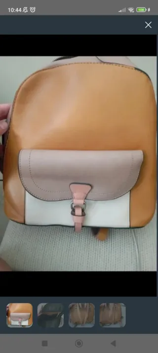 Mochila Parfois mostaza y beige