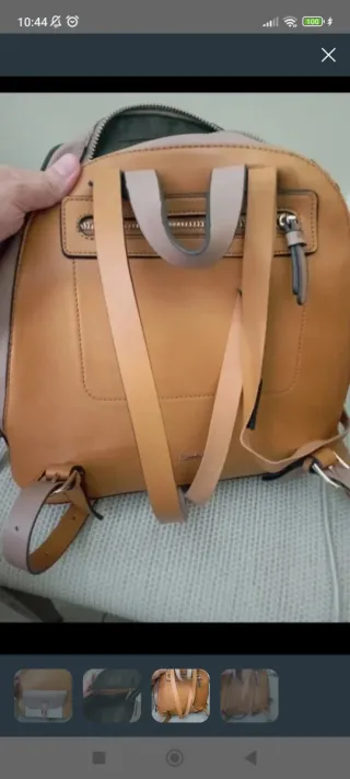 Mochila Parfois mostaza y beige