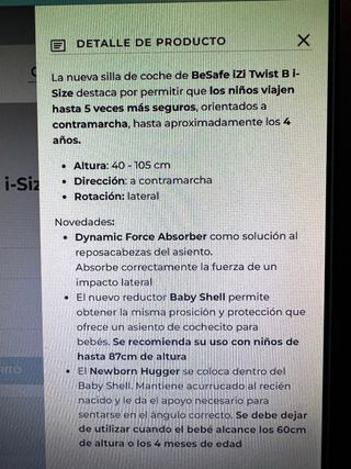 Silla de coche BeSafe giratoria.