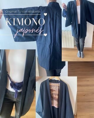Kimono Japonés Azul Talla Única