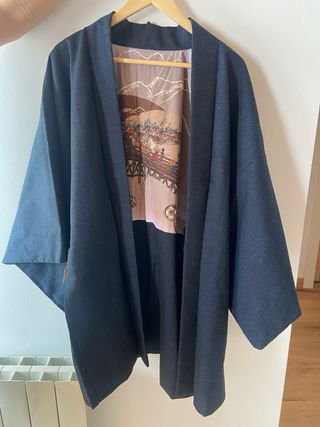 Kimono Japonés Azul Talla Única
