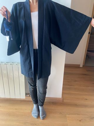 Kimono Japonés Azul Talla Única