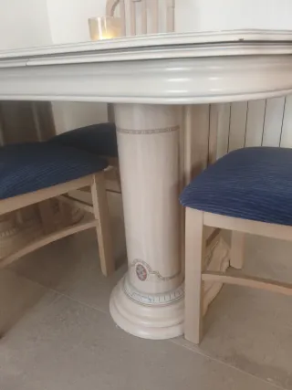 Mesa comedor extensible con 6 sillas madera