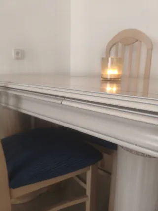 Mesa comedor extensible con 6 sillas madera